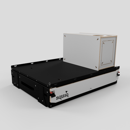 campingbox rechts auf heckauszug für vans in der seitenansicht