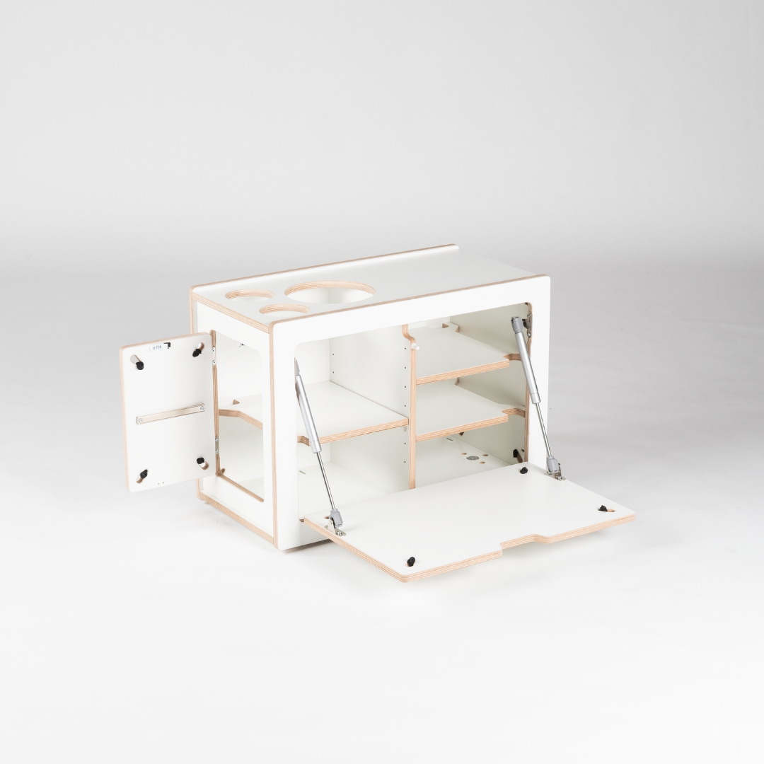 open SQUIQ campingbox voor SUV met onderverdeling en werkvlak
