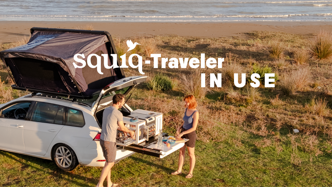 Laden Sie das Video: squiq-Traveler Kofferraumauszug Heckküche Organisation für Autos mit Dachzelt